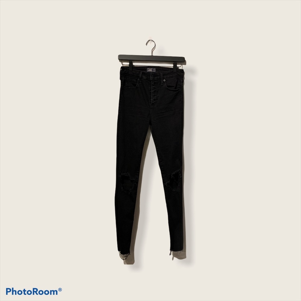 Abercrombie & Fitch black, distressed, skinny jean